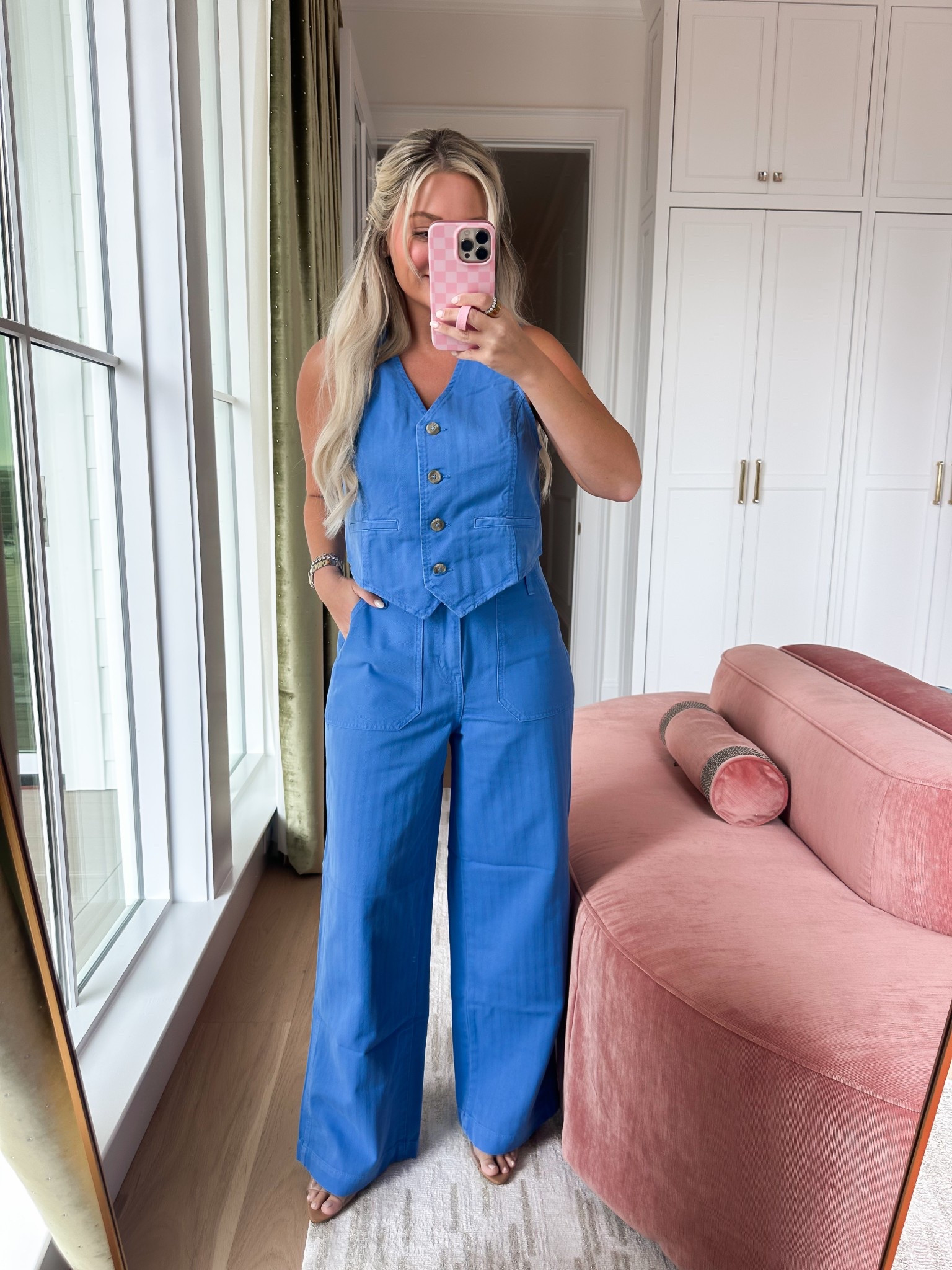 Size down in pants, wearing small in top! I love this old navy set! 💙

#LTKPetite #LTKFindsUnder100 #LTKWorkwear