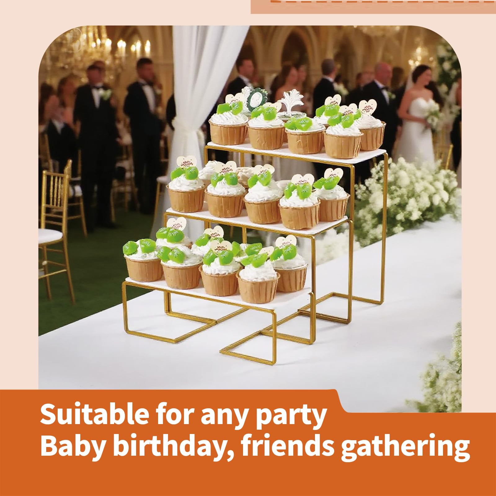 12 Inch 3 Tier Serving Stand Polypropylene Serving Platter Tier Serving Trays with Collapsible St... | Amazon (US)