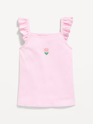 Fitted Embroidered Ruffle-Trim Cami Top for Toddler Girls | Old Navy (US)