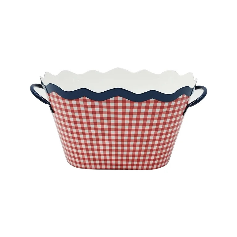 Celebrate It 15.25" Red Gingham Bucket , Red, White, & Blue Party Supplies and Decorations for Me... | Walmart (US)