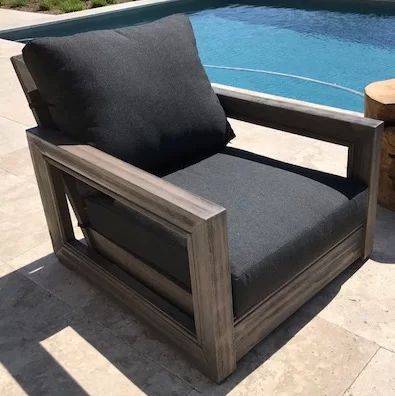Constance Teak Outdoor Patio Furniture Club Chair with Cushions Brayden Studio Color: Charcoal | Wayfair North America