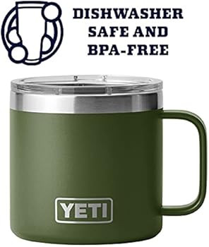 YETI Rambler 14 oz Mug, Vacuum Insulated, Stainless Steel with MagSlider Lid, Stainless | Amazon (US)
