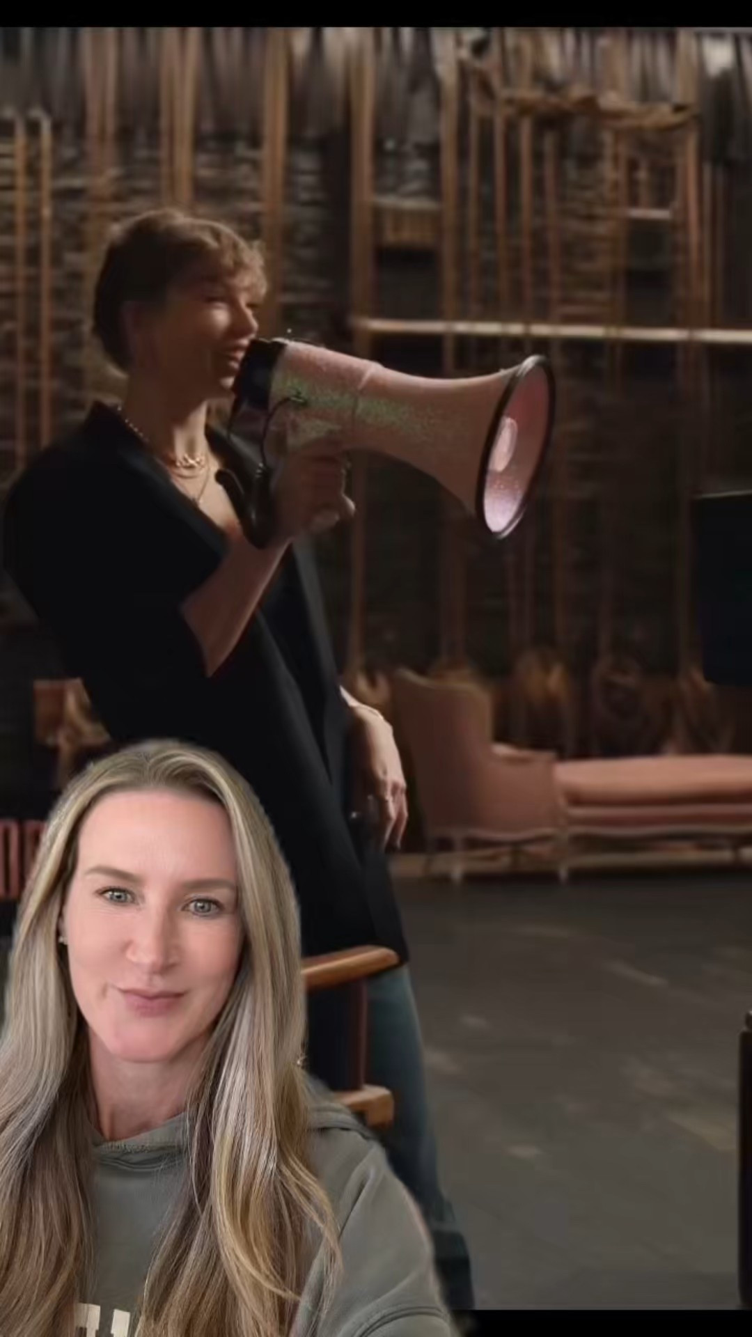 Taylor Swift’s The Life of a Showgirl promo look is giving elevated cool-girl energy. She pairs an oversized pinstripe blazer with low-slung, wide-leg jeans featuring a distinctive fold-front closure — a bold silhouette that nods to 90s tailoring and effortless modern style.

Her jeans are crafted from regenerative cotton, designed to improve soil health and reduce carbon emissions — proving sustainable can still be chic. The relaxed, full-length fit gives that off-duty director vibe, perfectly balancing structure and slouch.

Styled with layered gold jewelry and her signature red lip, this look defines timeless tailoring meets eco-conscious glamour.

#LTKStyleTip