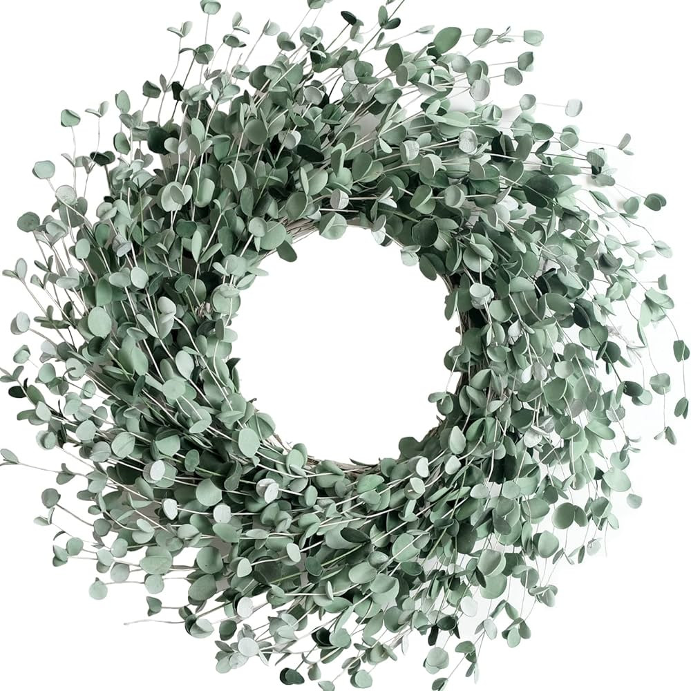 24 Inch Everyday Greenery Boxwood Wreath for Front Door, Soft Touch Green Mini Leaves Wreath for ... | Amazon (US)