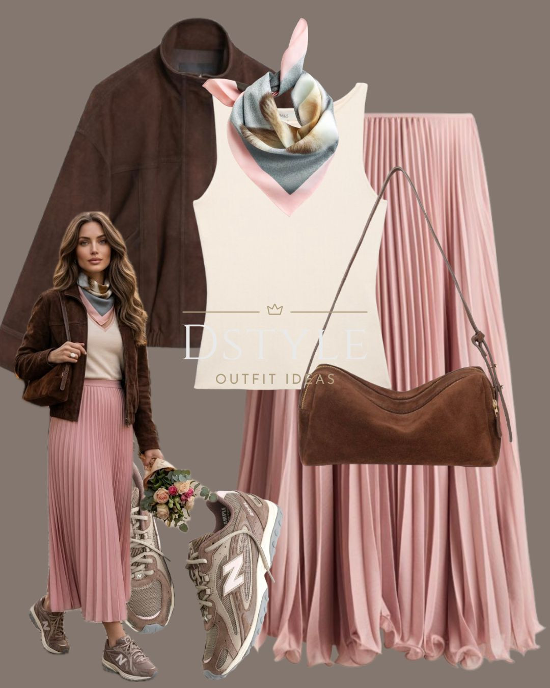 This chocolate brown and mauve pink pairing is such a dreamy, sophisticated color palette. The mix of a feminine pleated skirt with a structured suede jacket is the perfect way to master "feminine edge" for spring.

#PinkAesthetic #SuedeJacket #PleatedSkirt #SpringOutfits #NewBalance #QuietLuxury #StreetStyleInspo #MidiSkirt #SpringStyle2026 

 

#LTKootd