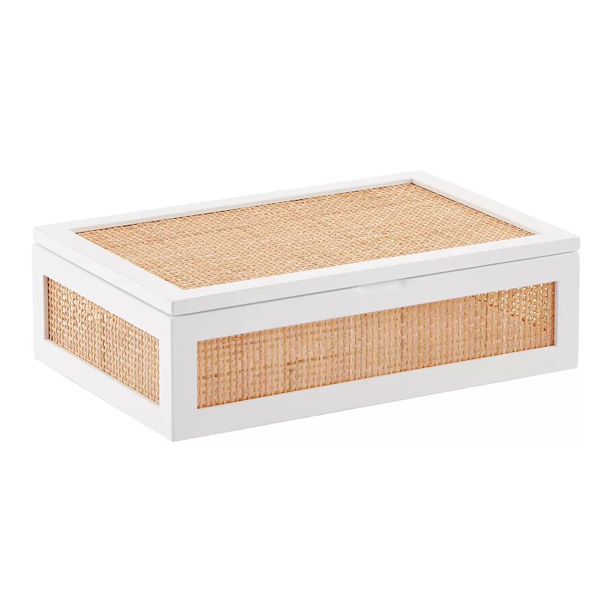 The Container Store Artisan Rattan Cane Hinged Lid Box | The Container Store