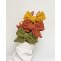 Double Gauze/Muslin Bow On Nylon Headband Or Clip | Etsy (US)