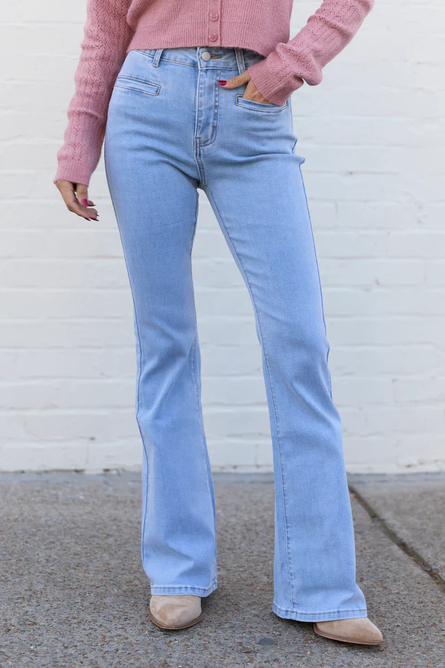 My Favorite Light Wash Bootcut Jeans | Pink Lily