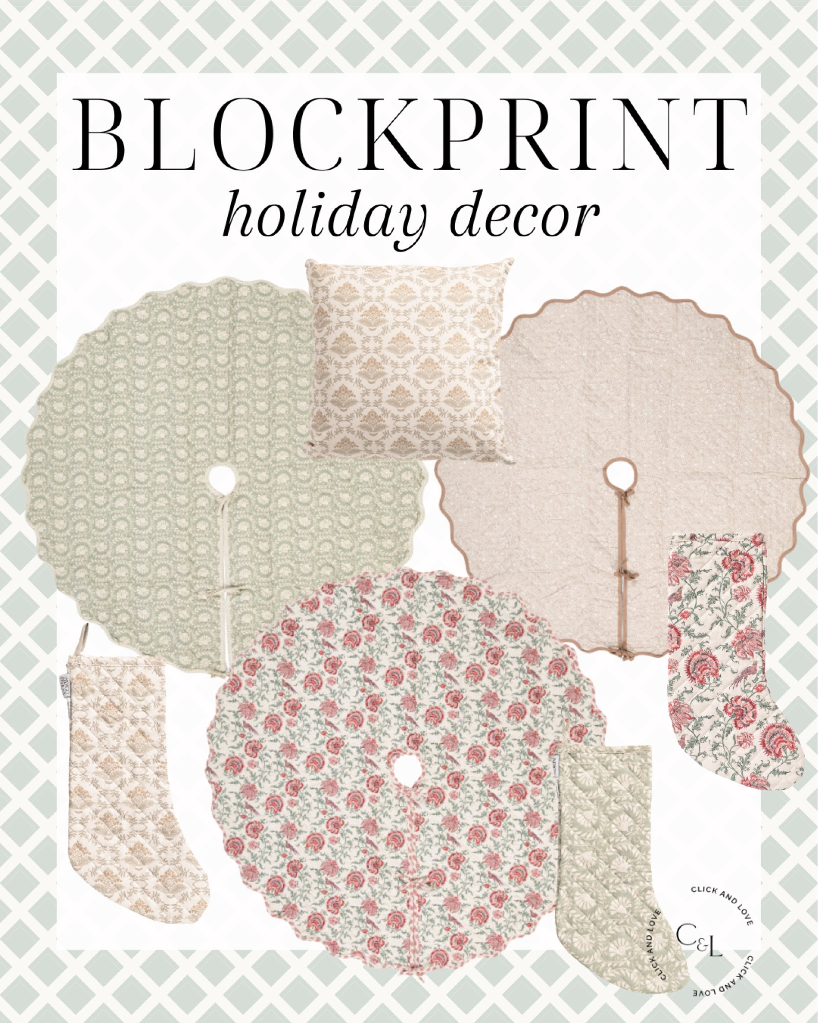 Block print holiday finds! Love these affordable holiday stocking and tree skirt finds. The prettiest prints for the holiday season 🌲

Holiday, Christmas, Christmas decor, holiday decor, seasonal decor, budget friendly home decor, Christmas tree, holiday essentials, holiday must haves, budget friendly stockings, block print holiday, under $15, under 15, pillow cover, pillows, tree skirts, under $50

#LTKHoliday #LTKSeasonal #LTKHome