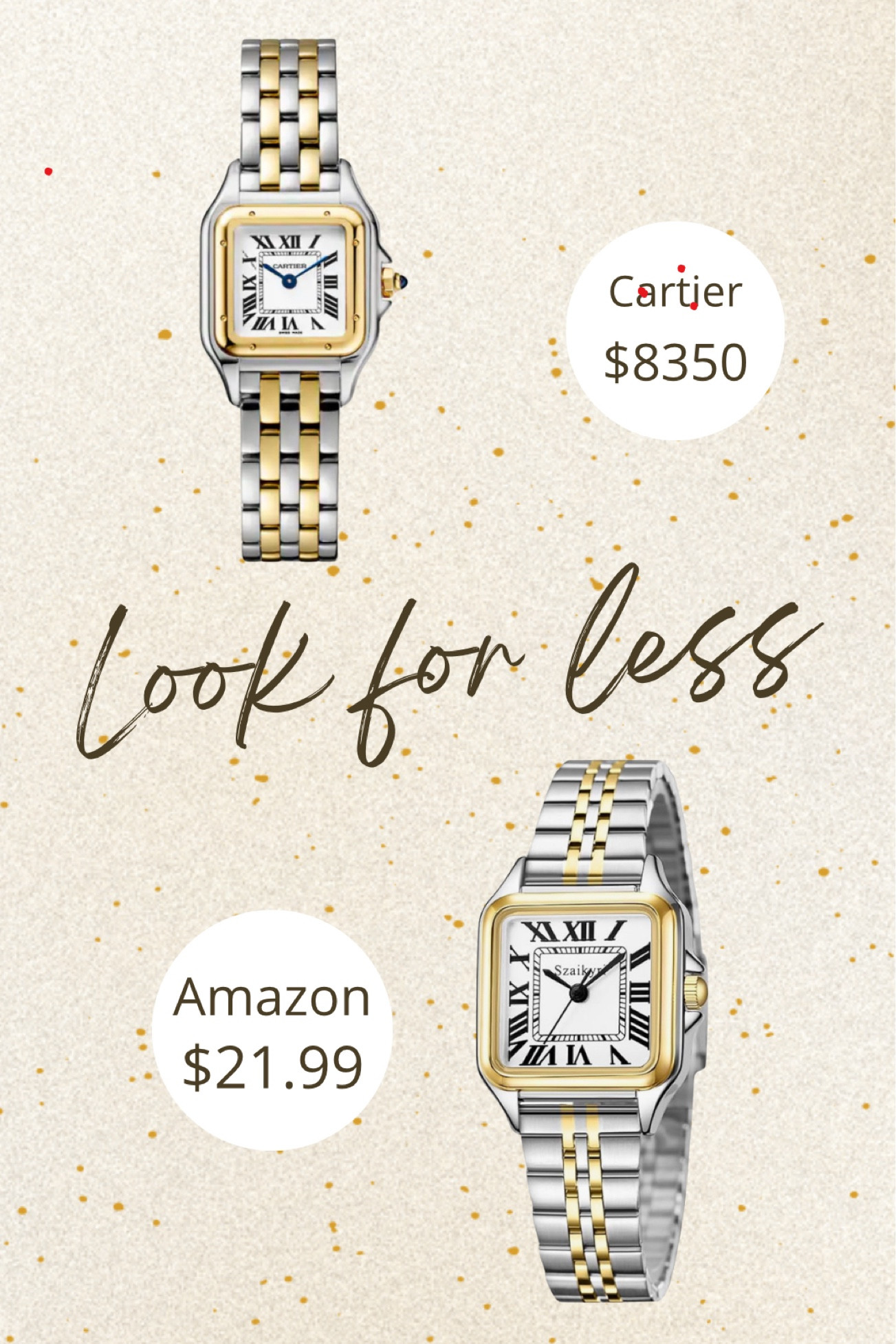 Cartier panthere watch Amazon look for less ✨

#LTKFindsUnder50