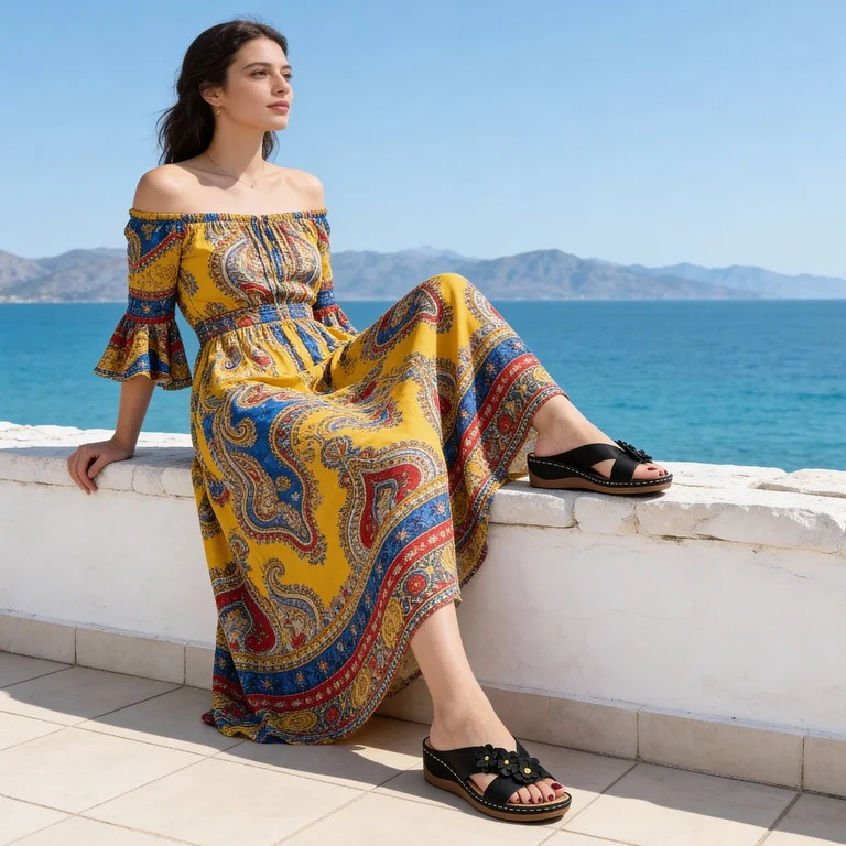 Ablanczoom Wedge Sandals for Womens: Non-Slip Arch Support women sandals Beach Dresses Slides Sho... | Walmart (US)