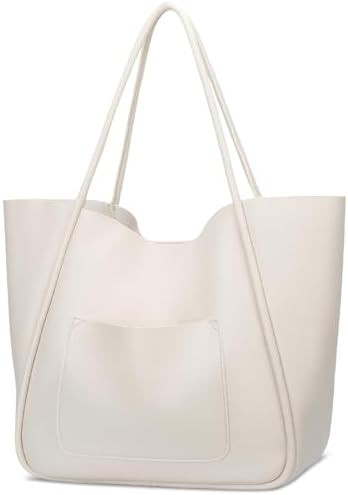 KKXIU Tote Bag for Women Vegan Leather Shoulder Purse Large Capacity Travel Bag | Amazon (US)