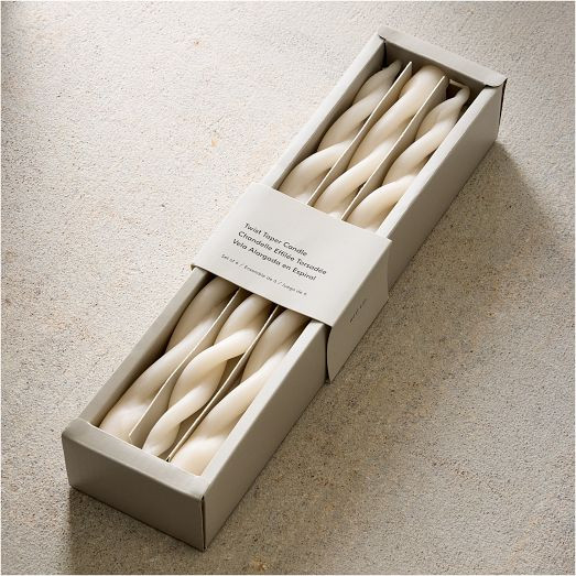 Double Twist Taper Candles (Set of 6) | West Elm (US)