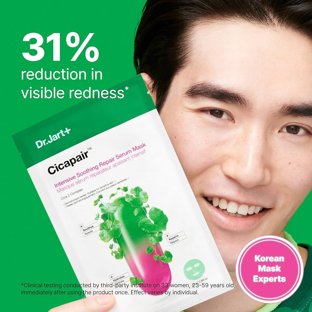 Dr.Jart+ Cicapair Sensitive Skin Serum Korean Face Mask for Redness with Centella Asiatica | Shee... | Amazon (US)