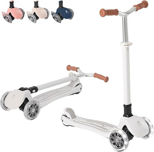 MomnLittle Kick Scooter for Kids Ages 3-10 (Beige/Pink/Navy/White) 3 Wheeled with LED Light-Up Wh... | Amazon (US)