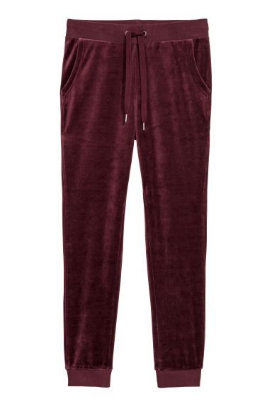 Pants in soft velour with an elasticized drawstring waistband, side pockets, and ribbed hems. | H&M (US + CA)