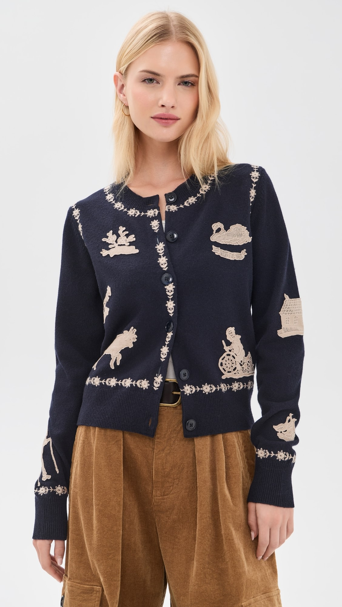 Sea Margeurite Lace Patch Cardigan | Shopbop | Shopbop