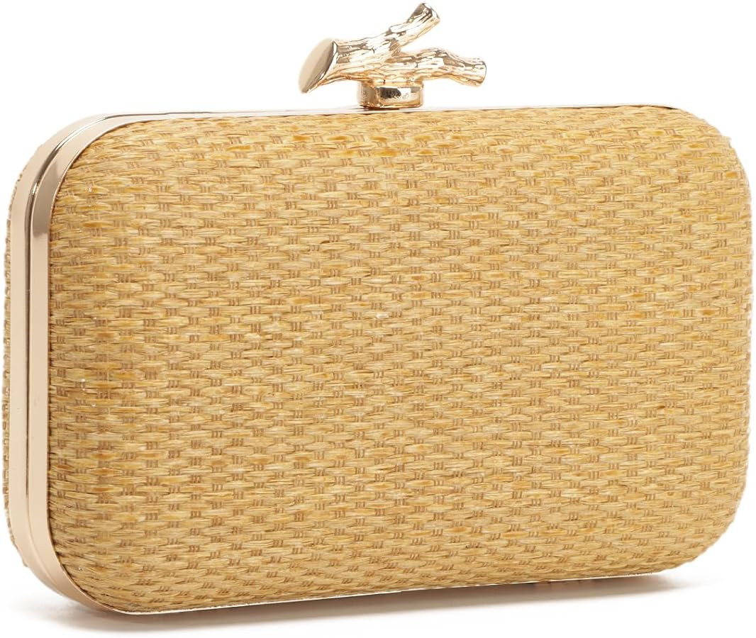 Straw Evening Bag for Women Handwoven Straw Clutch Purse Wedding Party Wicker Clutch Summer Beach... | Amazon (US)