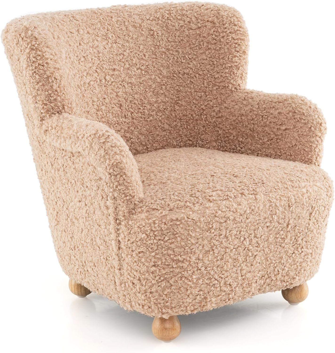 Costzon Kids Sofa, Comfy Toddler Armchair with Solid Rubber Wood Legs, Upholstered Children Reading Chair for Boys & Girls Aged 3+, Kids Furniture Mini Recliner Chair for Bedroom, Playroom (Beige) | Amazon (US)
