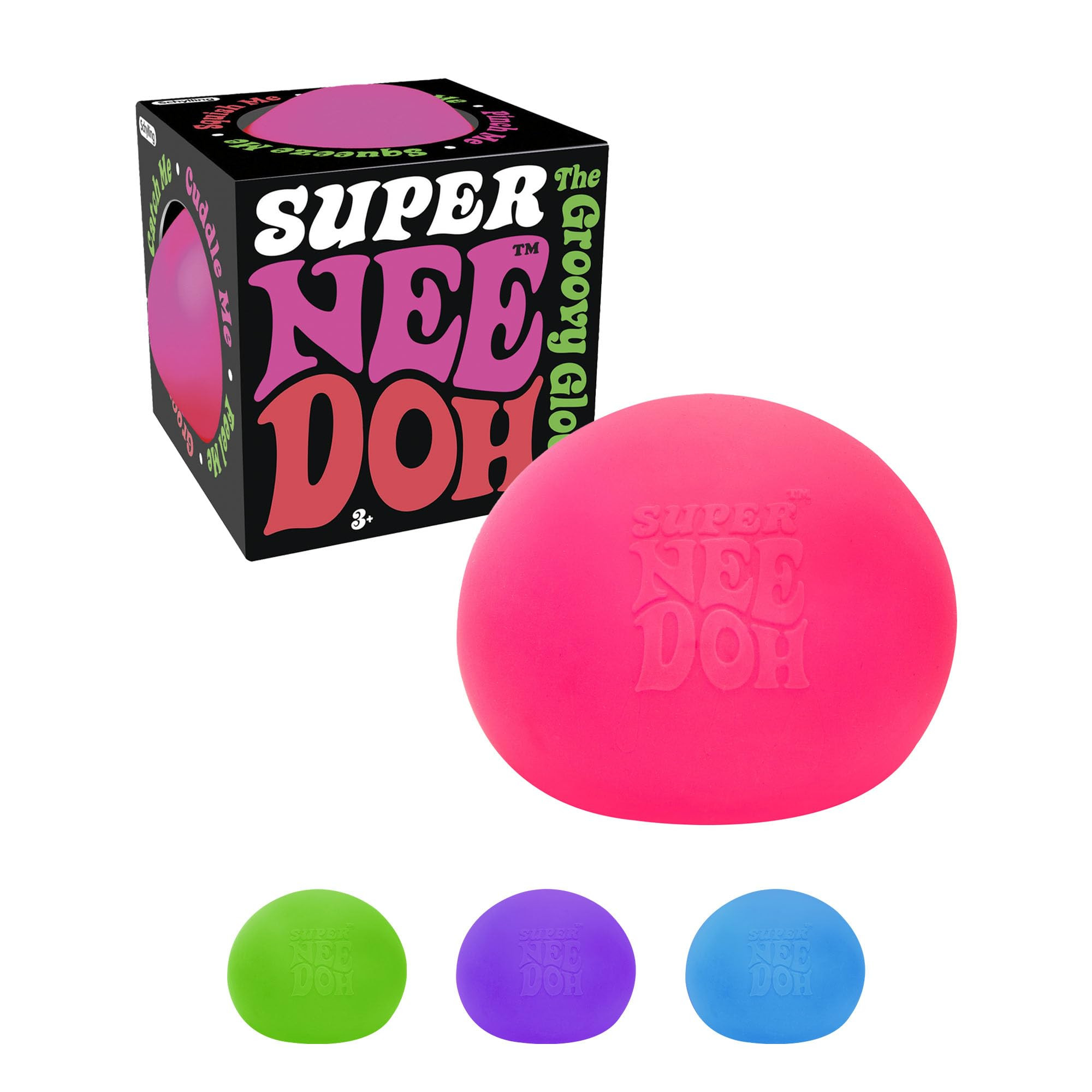 Schylling Brand Original Super Nee Doh Stress Ball Fidget Toy - Huge 4.5" in Diameter - Jumbo Squ... | Amazon (US)