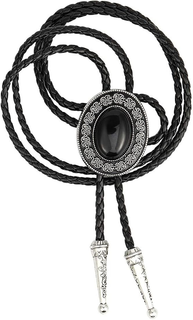 HUABOLA CALYN Bolo tie, Handmade Round Shape Western Cowboy Bola tie black | Amazon (US)