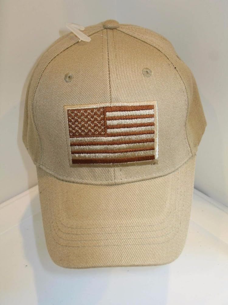 US USA Khaki Beige American Flag Patch Baseball Cap Hat Cover | Amazon (US)
