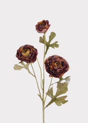 Plum and Orange Artificial Ranunculus Fall Flowers - 20.5" | Afloral