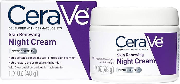 CeraVe Skin Renewing Night Cream, Niacinamide, Peptide Complex, and Hyaluronic Acid Moisturizer f... | Amazon (US)