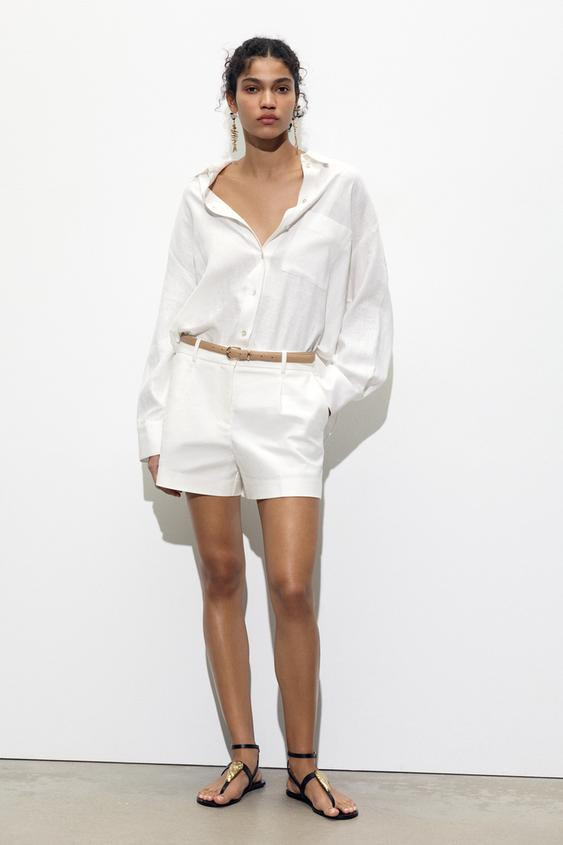BELTED SHORTS WITH DARTS | Zara US