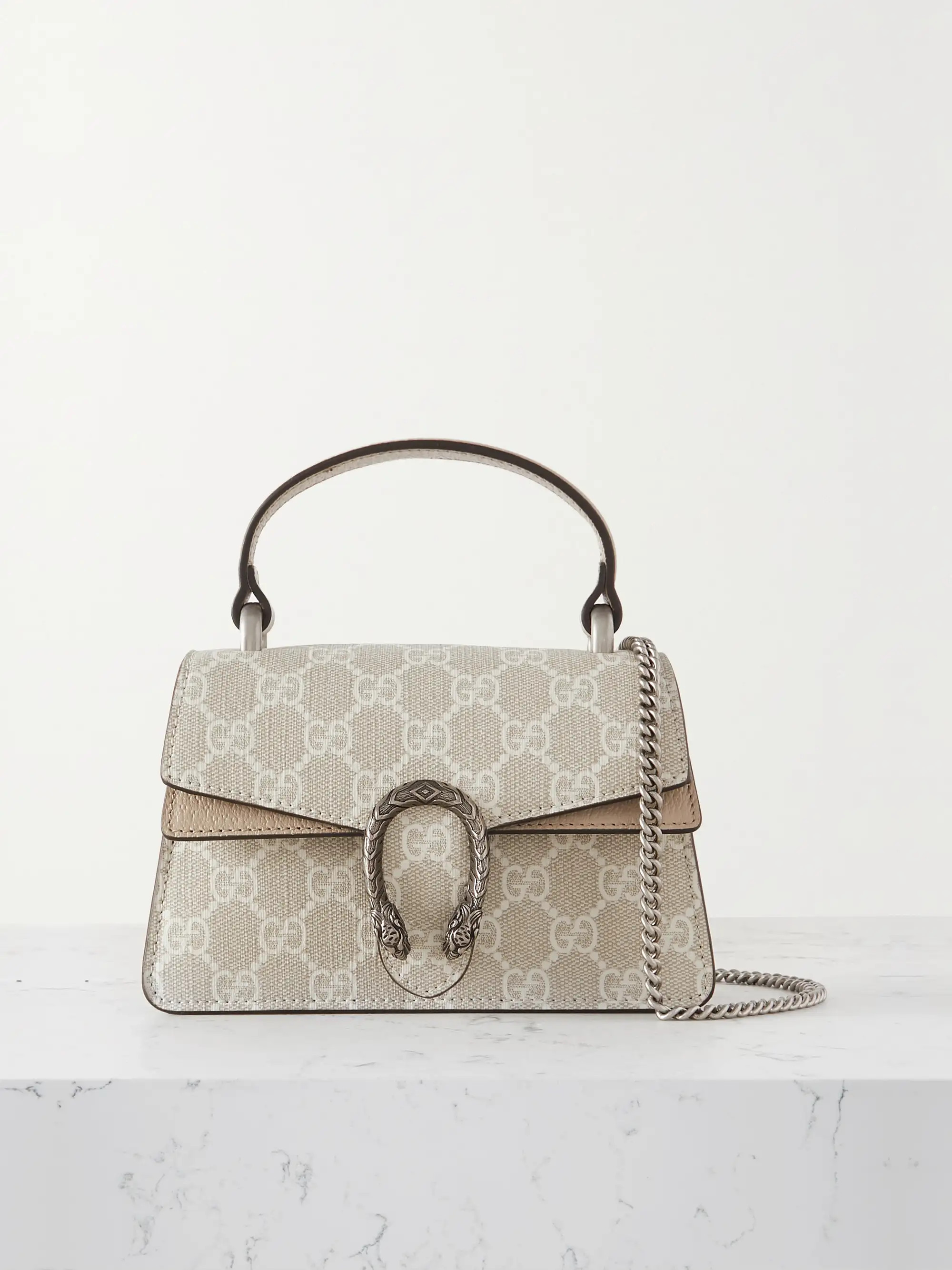 Dionysus mini leather-trimmed printed coated-canvas tote | NET-A-PORTER (US)