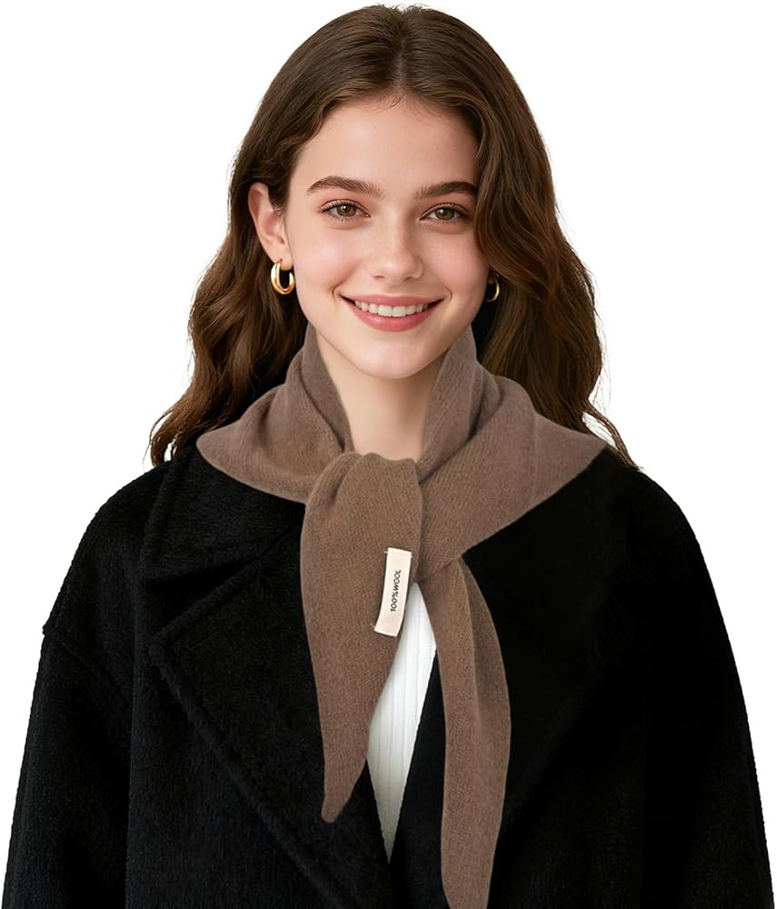 Wool Triangle Scarf, Cashmere Black Neck Scarf for Women, Womentriangle Knitted Ladies Versatile ... | Amazon (UK)