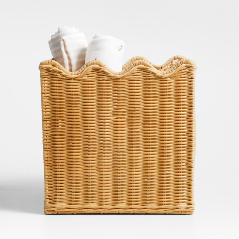 Keepsake Wavy Wicker Kids Storage Bin by Jeremiah Brent + Reviews | Crate & Kids | Crate & Barrel