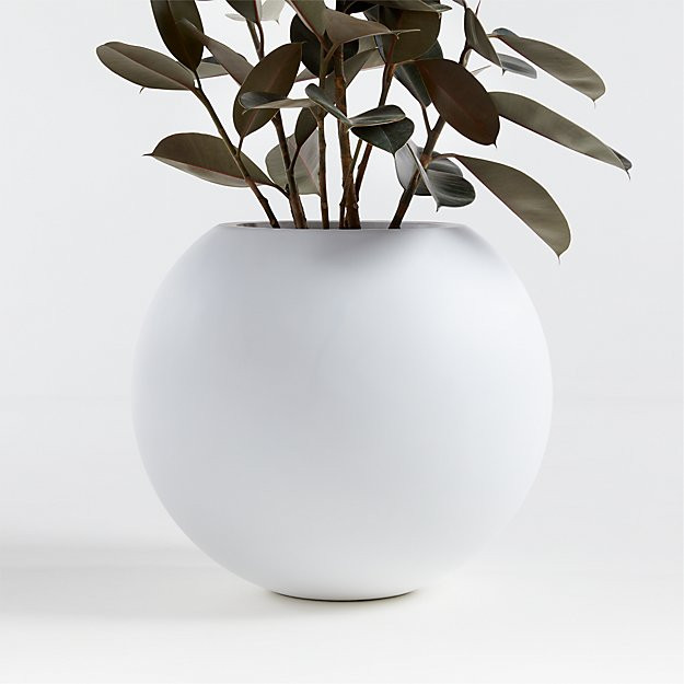 Sphere Small Light Grey Planter + Reviews | Crate and Barrel | Crate & Barrel