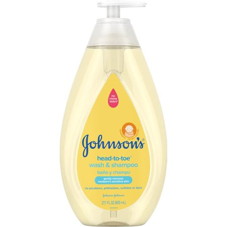 Johnson s Head-to-Toe Gentle Tear-Free Baby & Newborn Wash & Shampoo Sulfate- Paraben- Phthalate- & Dye-Free Hypoallergenic Wash for Sensitive Skin & Hair 27.1 fl. Oz | Walmart (US)