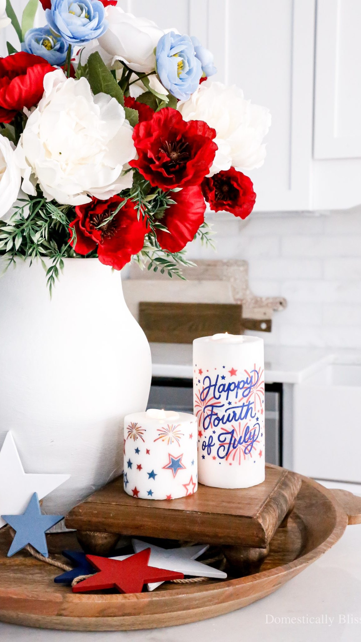 These DIY 4th of July Napkin Candles are created using two fun 4th of July napkins and my flameless candle hack to create decorative flameless candles for Independence Day decor.

See tutorial:
https://domesticallyblissful.com/4th-of-july-napkin-candles/

🔗 Join our newsletter: https://domesticallyblissful.com/newsletter/ 

#LTKSeasonal #LTKParties #LTKHome