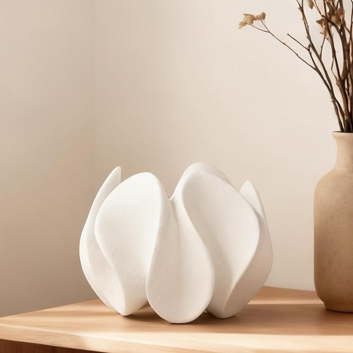 DN DECONATION Abstract Home Decor Living Room Coffee Table Decor, Modern White Textured Art Statu... | Amazon (US)