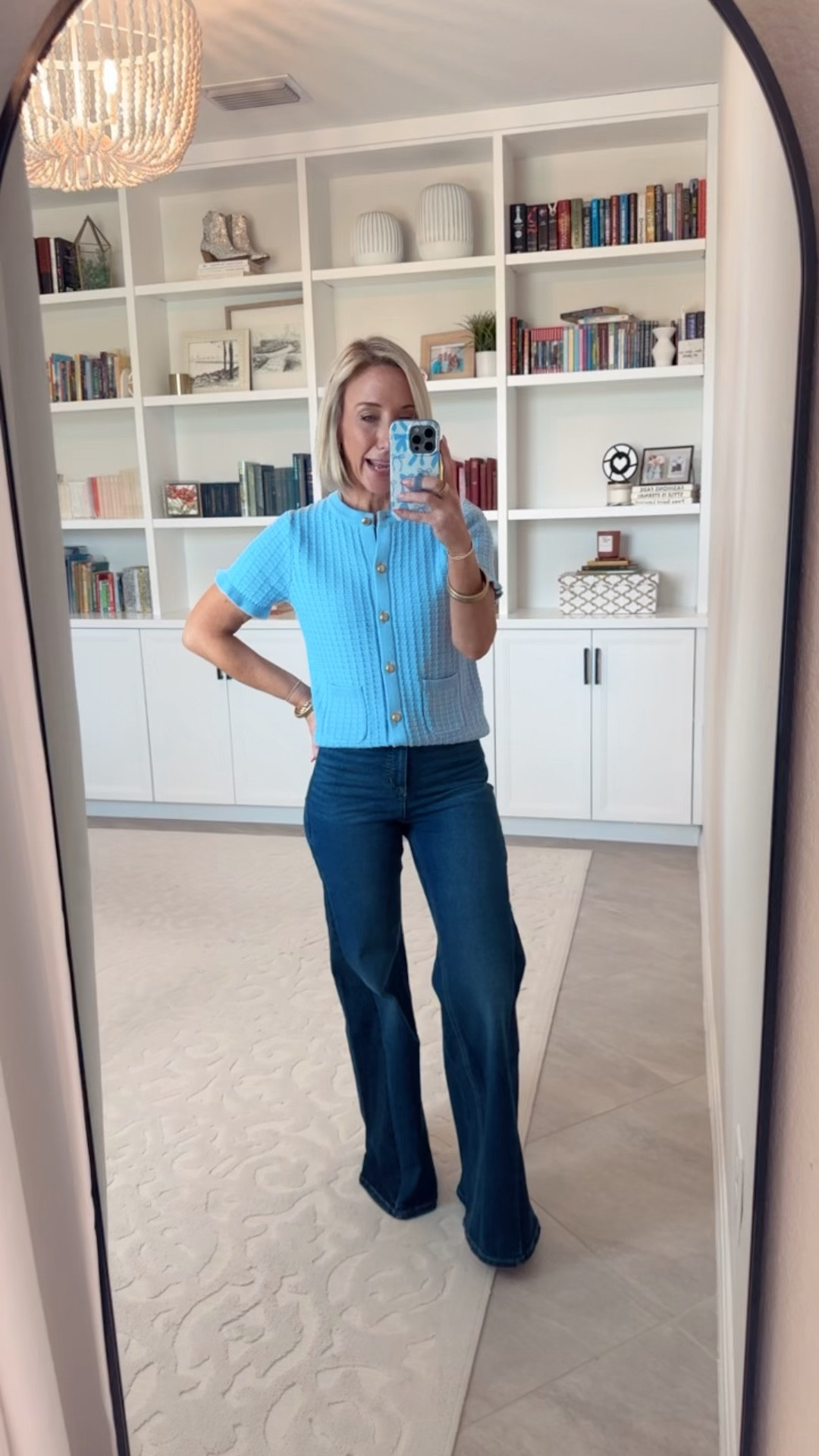 Walmart - new arrivals - part 2. Basketweave Cardigan w/ Short Ruffle Sleeves - size XS. $24. 2 colors. Wide Leg High Rise Jeans - size 0, regular length. $25. Sizes and colors selling fast. 

 

#LTKOver40 #LTKSeasonal