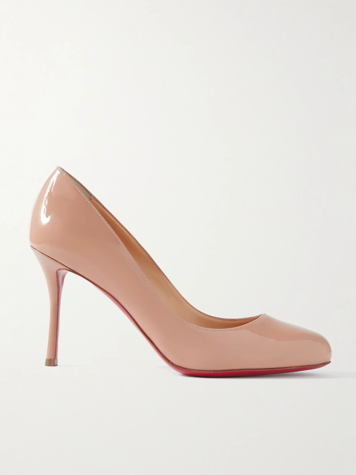 Christian Louboutin - Dolly 85 Patent-leather Pumps - Neutrals | NET-A-PORTER (US)