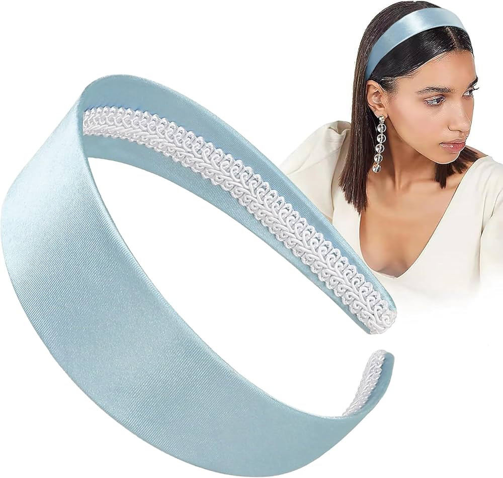Ivyu Cinderella Blue Headband for Women Light Blue Teal Headband Large Thick Wide Headbands 70s H... | Amazon (US)