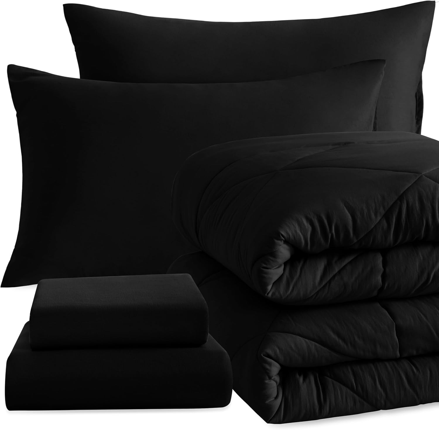 Amazon.com: NTBAY Twin Comforter Set with Sheets, 5 Pieces Soft and Breathable Twin Bedding Set, ... | Amazon (US)
