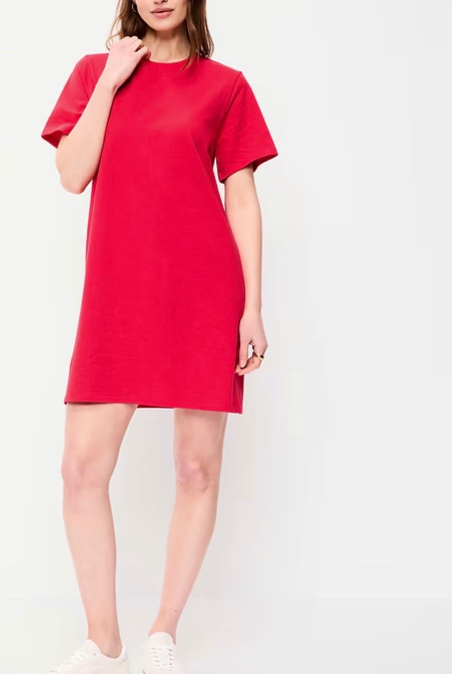 The second OldNavy mini tshirt dress I own, so good. So very affordable, the best red and perf for 4th of July and all summer. I wear small petite.

#LTKmomlife #LTKOver40 #LTKSaleAlert