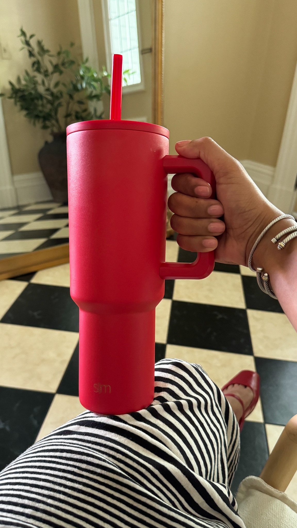 My favorite Simple Modern tumbler but in red! They come in so many different colors and patterns. Matched with red ballet flats today :) 

#LTKStyleTip #LTKOver40
