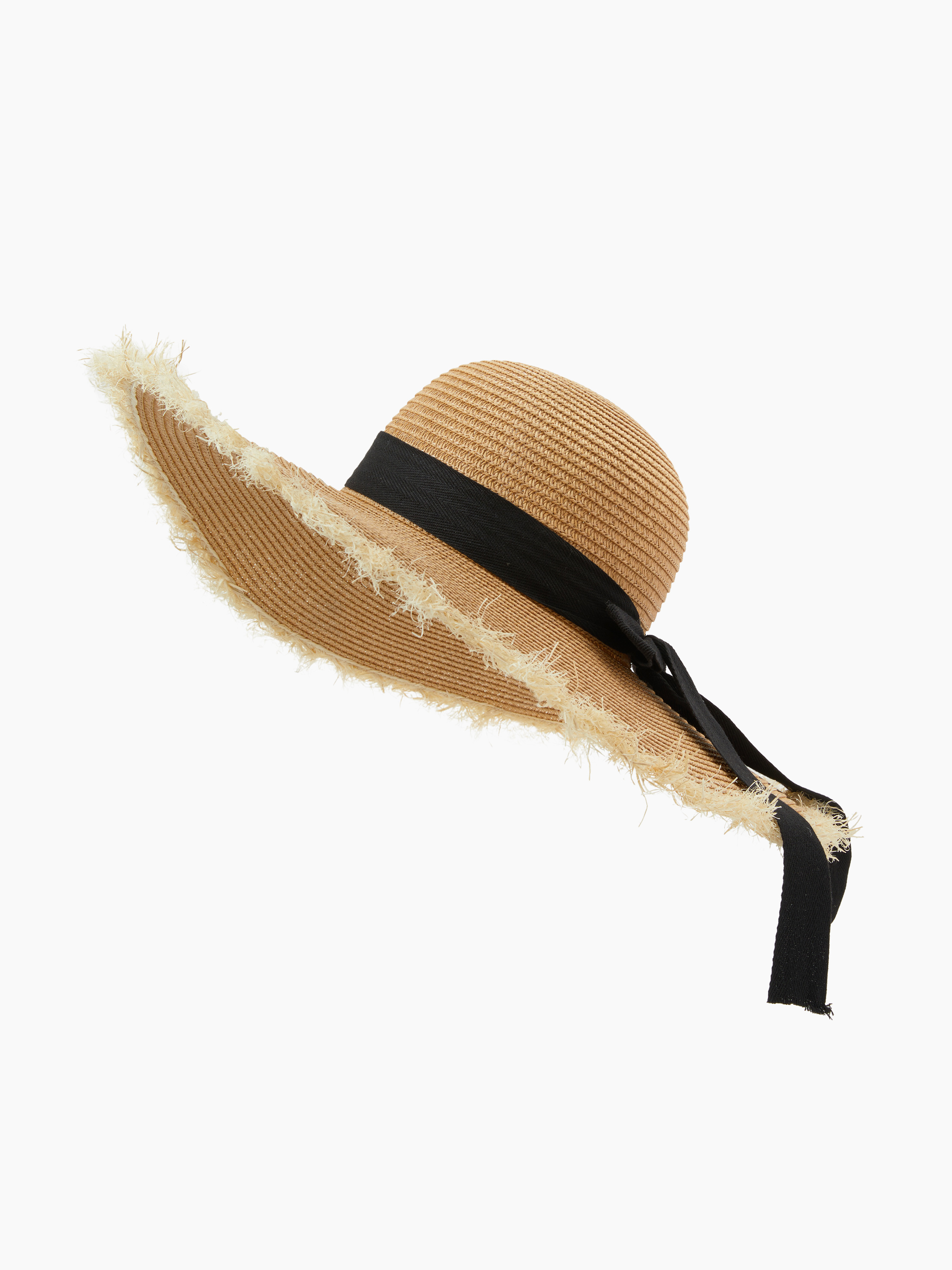 Paper BOWKNOT FRAYED STRAW HAT For Picnic Vacation | Cider
