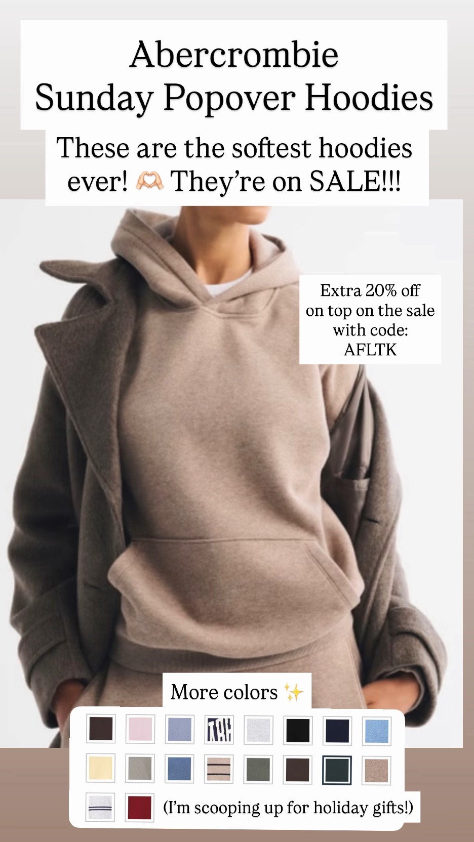 Abercrombie Sunday Popover Hoodies are on sale