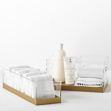 Acrylic & Brass Nursery Storage | West Elm (US)