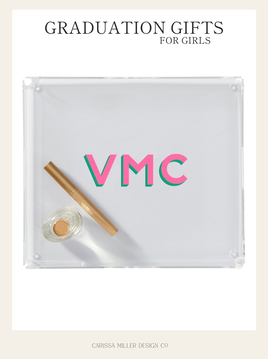 This acrylic tray is too cute for dorm rooms!