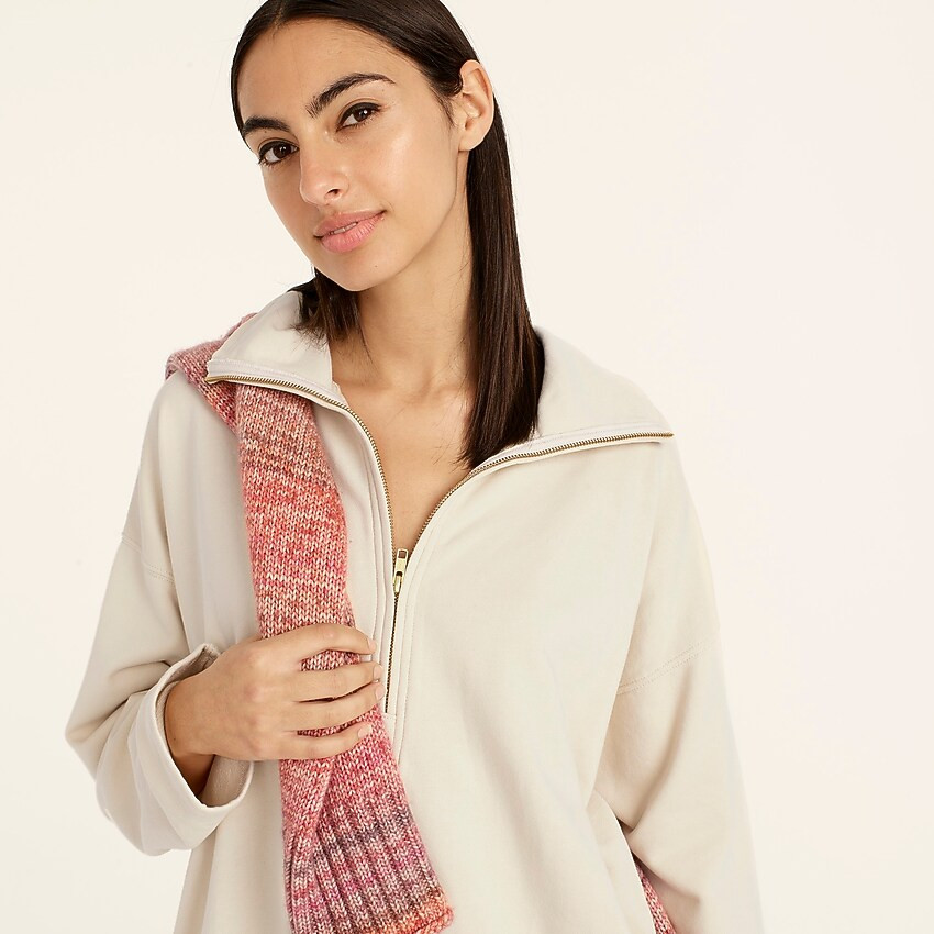 University terry long half-zip tunic | J. Crew US