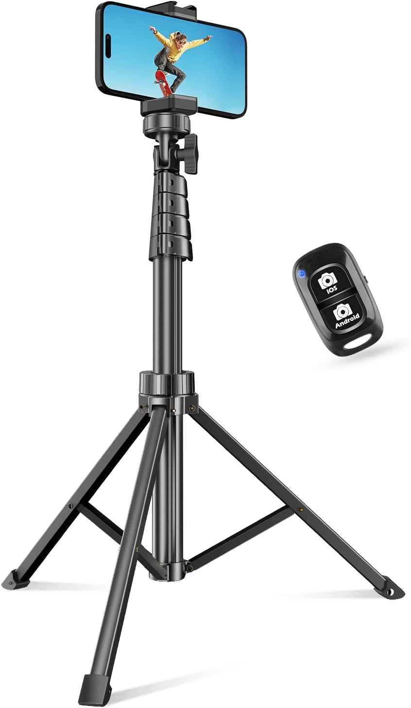 SENSYNE 62" Phone Tripod & Selfie Stick, Extendable Cell Phone Tripod Stand with Wireless Remote and Phone Holder, Compatible with iPhone Android Phone, Camera | Amazon (US)