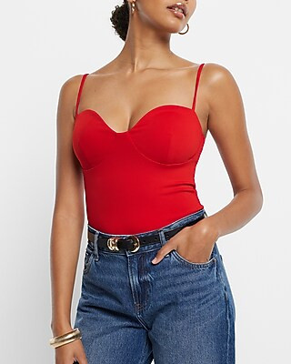 Body Contour High Compression Matte Bustier Bodysuit | Express