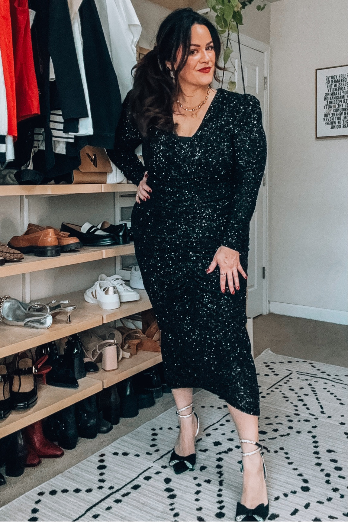 Express 50% off holiday party sequin dress- midsize holiday outfit 
Winter wedding guest dress size large 
#expressyou #expresspartner

#LTKCyberWeek #LTKHoliday #LTKmidsize